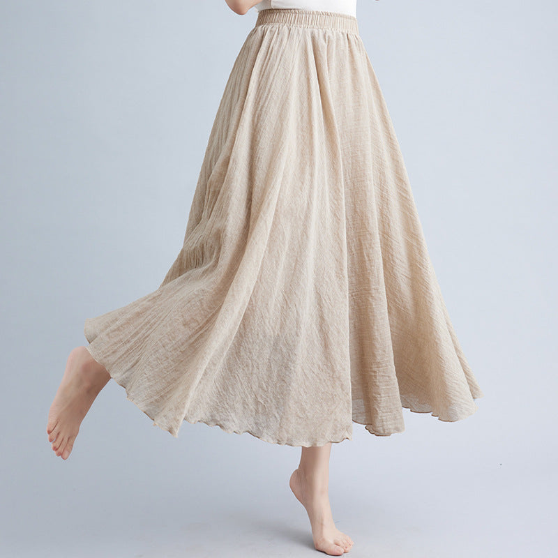 Linen Big Hem Skirt...