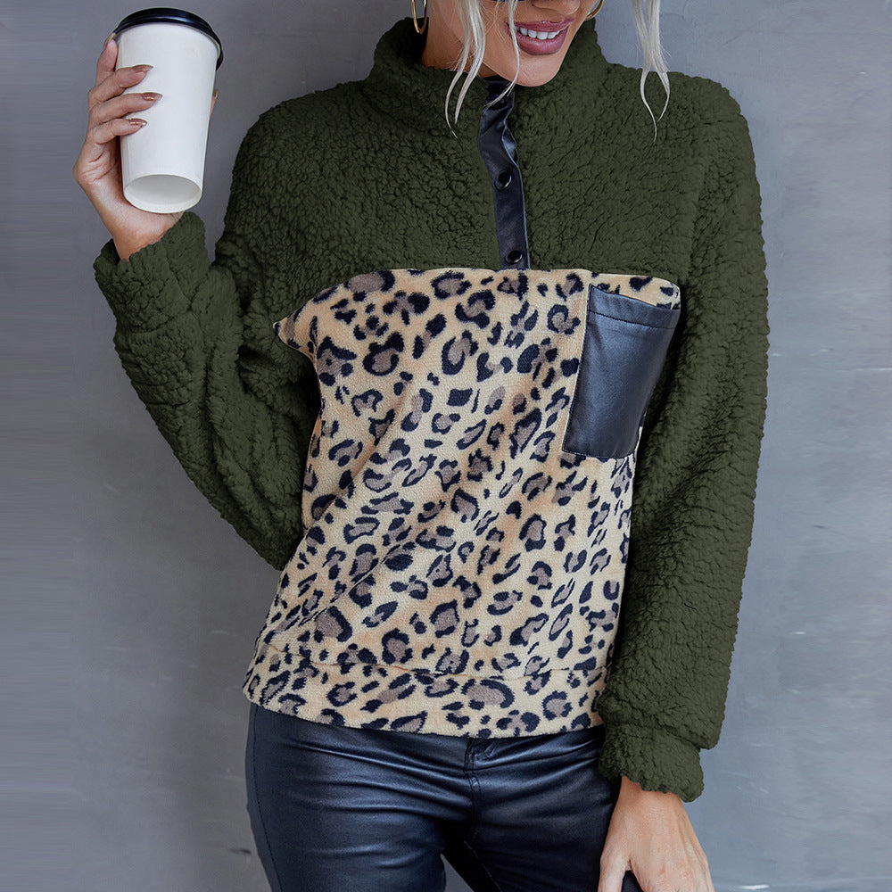 Leopard Print Lamb Wool Sweater...