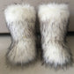 Raccoon Dog Fox Fur Fur Snow Boots