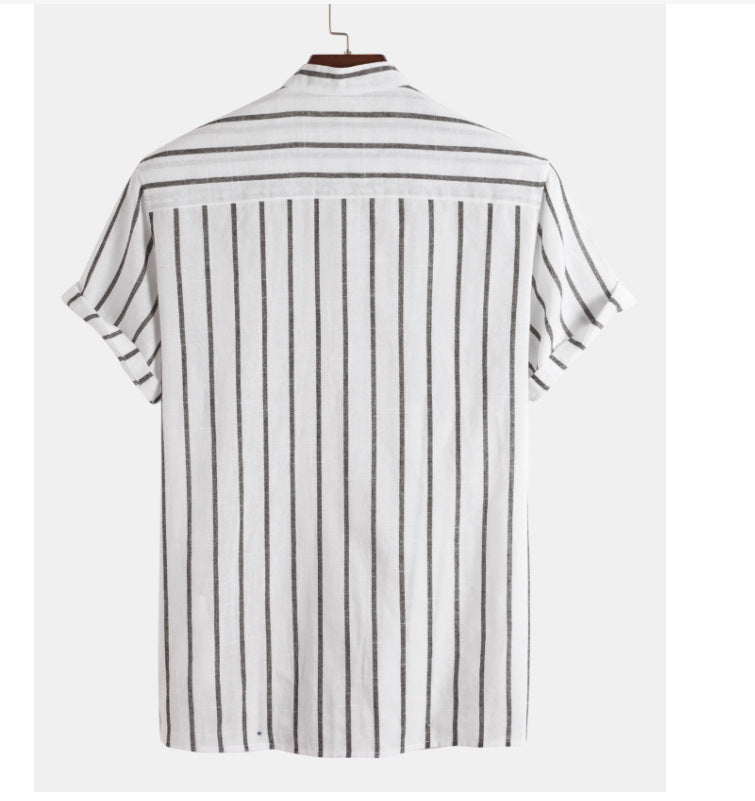 Striped Linen Men's Shirt...