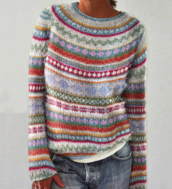 Pattern Pullover Sweater...