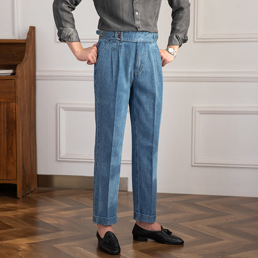 Vintage High-waisted Straight Leg Denims For Men...