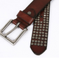 New Five-row Small Rivet White Pin Buckle Leather Belt