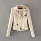 Embroidered Studded Leather Jacket...