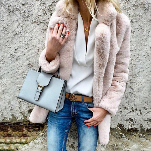 Pookie Lapel Fluffy Coat...