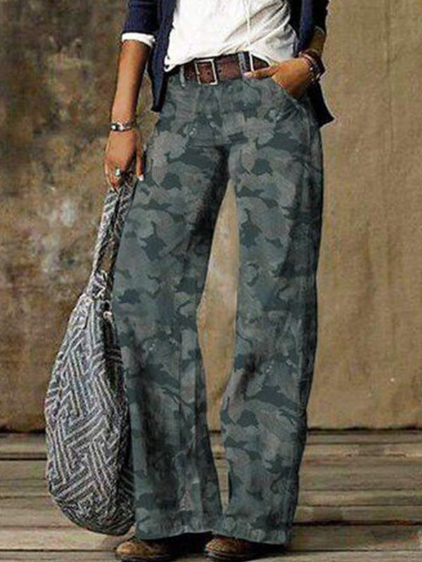 Women's Loose Denim Wide-Leg Pants...