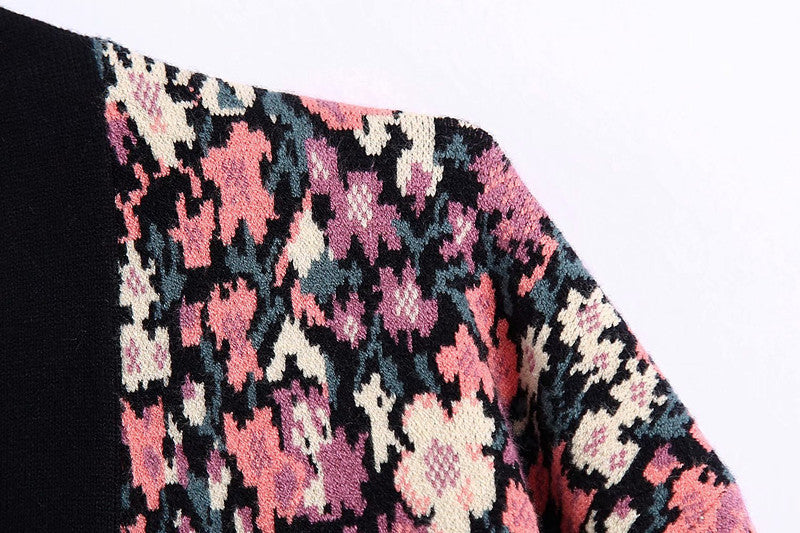 Flower Jacquard Knit Cardigan...