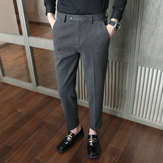 Brushed Wool Patent Suit Pants...