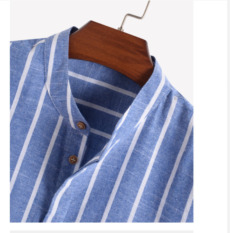 Striped Linen Men's Shirt...