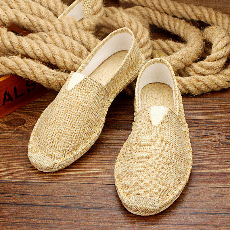 Men's handmade straw shoes cloth shoes