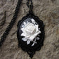 Victoria Black Rose With White Or White Rose With Black Necklace