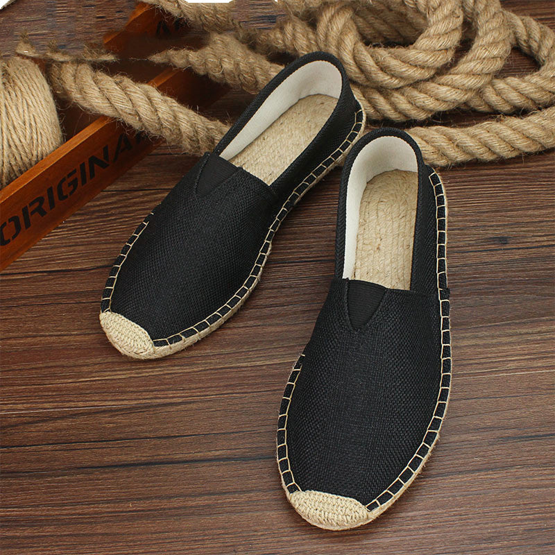 Men's handmade straw shoes cloth shoes