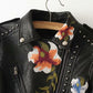 Embroidered Studded Leather Jacket...