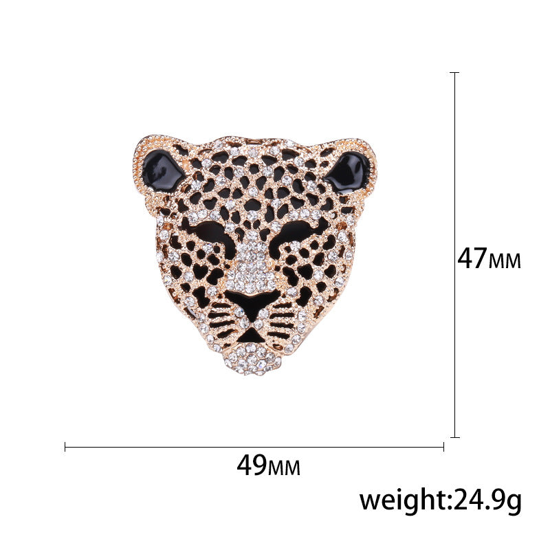 Vintage Fashion Rhinestone Leopard Head Alloy Brooch