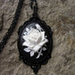 Victoria Black Rose With White Or White Rose With Black Necklace