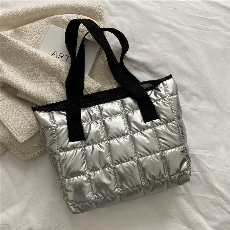 Fashion Retro Rhombus Space Cotton Jacket Shoulder Bag