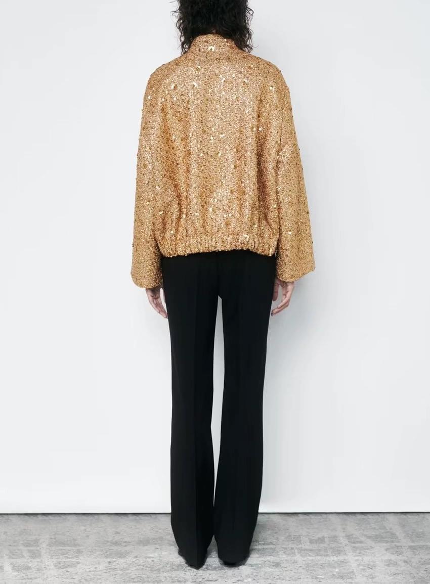 Gold Button Bead Dec Coat...