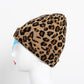 Fashion winter leopard print woolen knit hat pullover