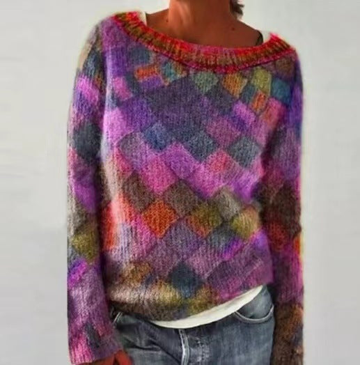 Pattern Pullover Sweater...