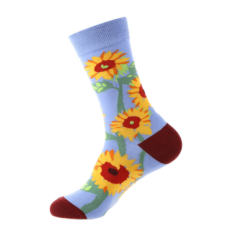 Flower Child Mid-Calf Cotton Socks...