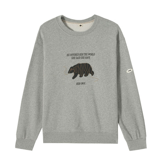 Printed Line Bear Cotton Men's Hoodie