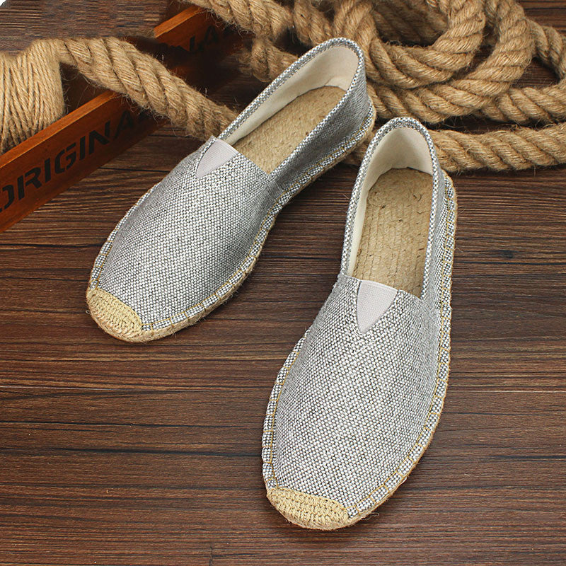 Men's handmade straw shoes cloth shoes