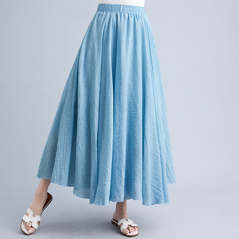 Linen Big Hem Skirt...