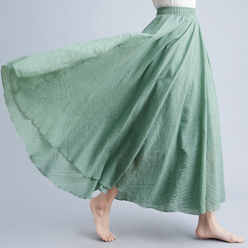 Linen Big Hem Skirt...