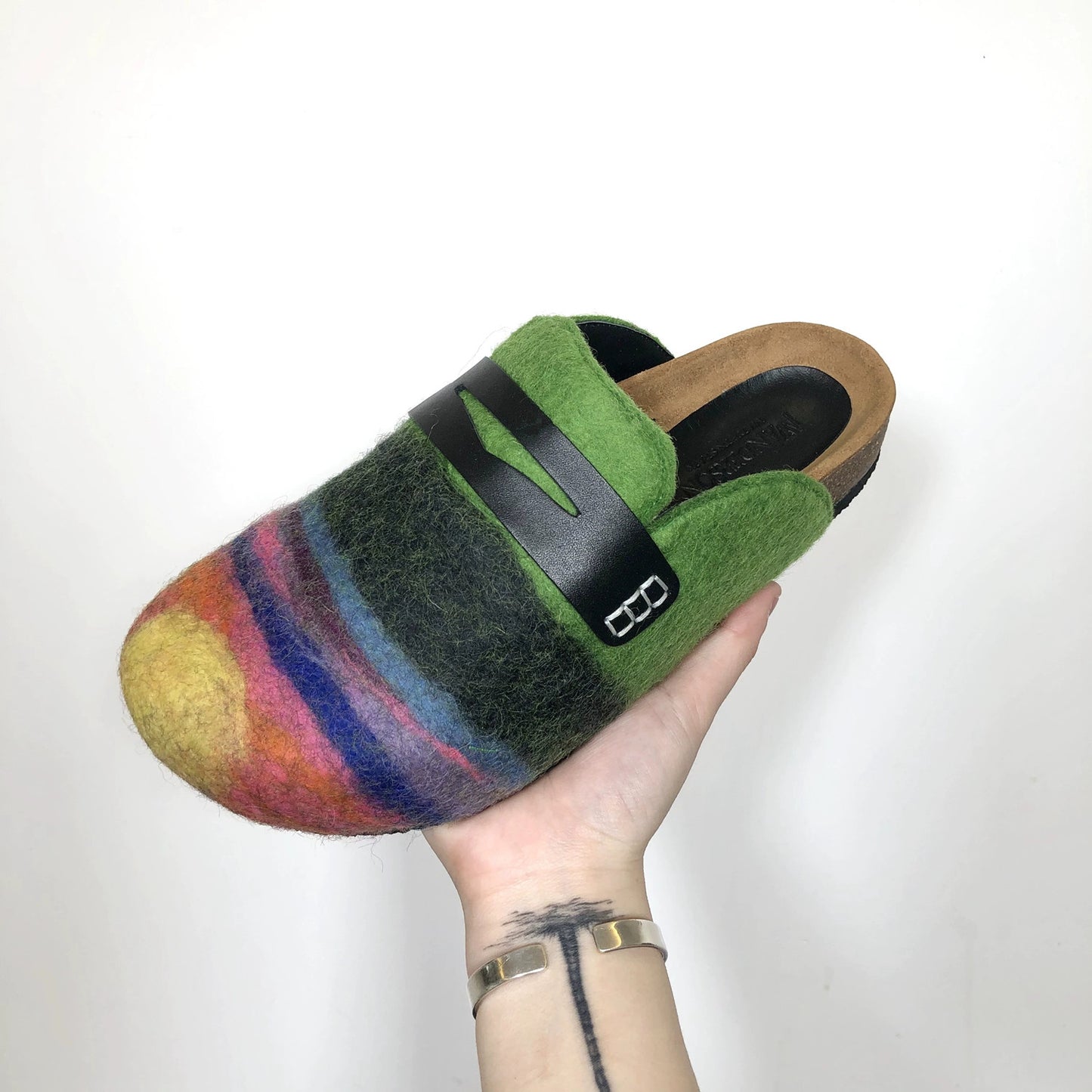 The Same Color Matching Felt Toe Cap Half Slippers