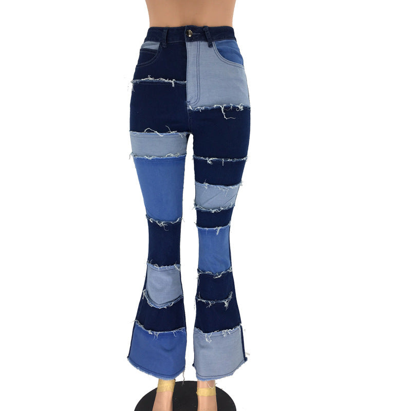 Patchwork Flare Jeans...