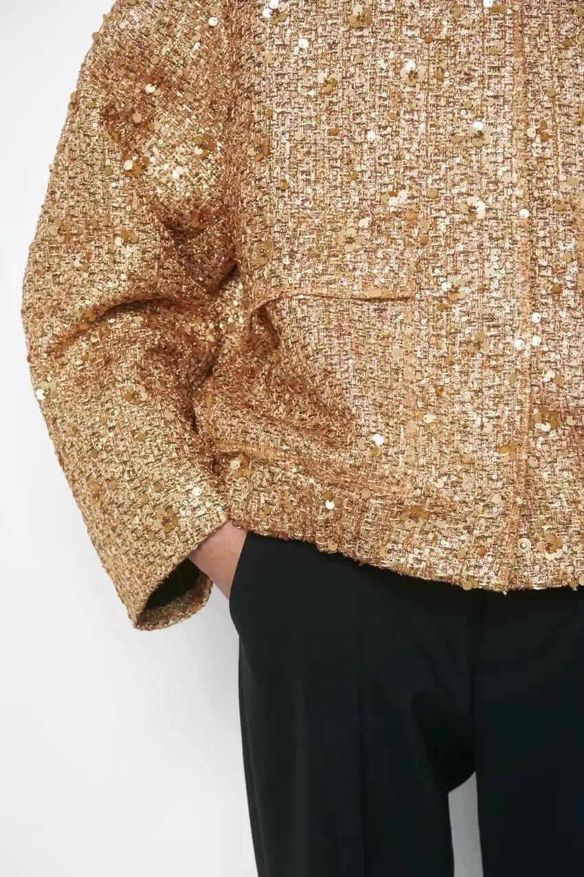 Gold Button Bead Dec Coat...