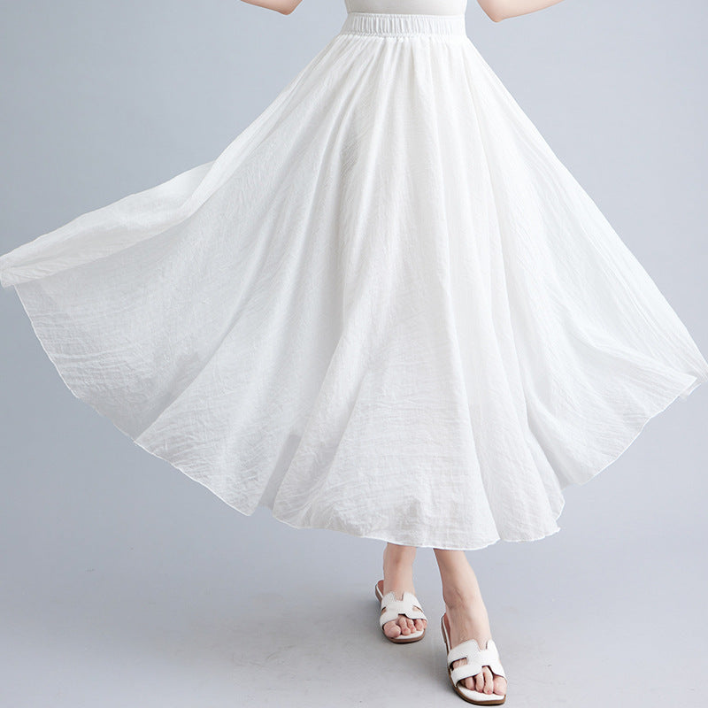 Linen Big Hem Skirt...