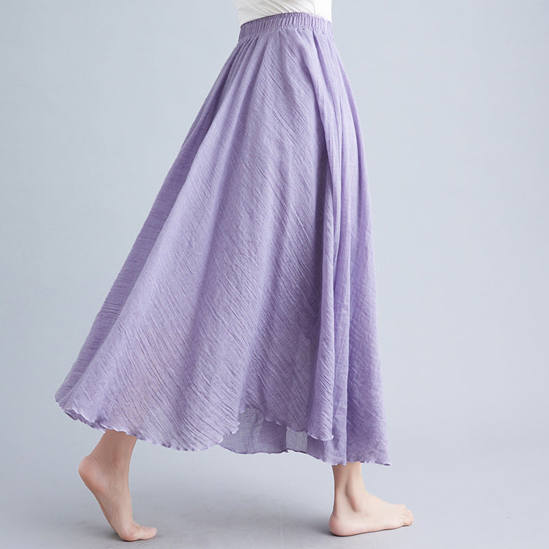 Linen Big Hem Skirt...