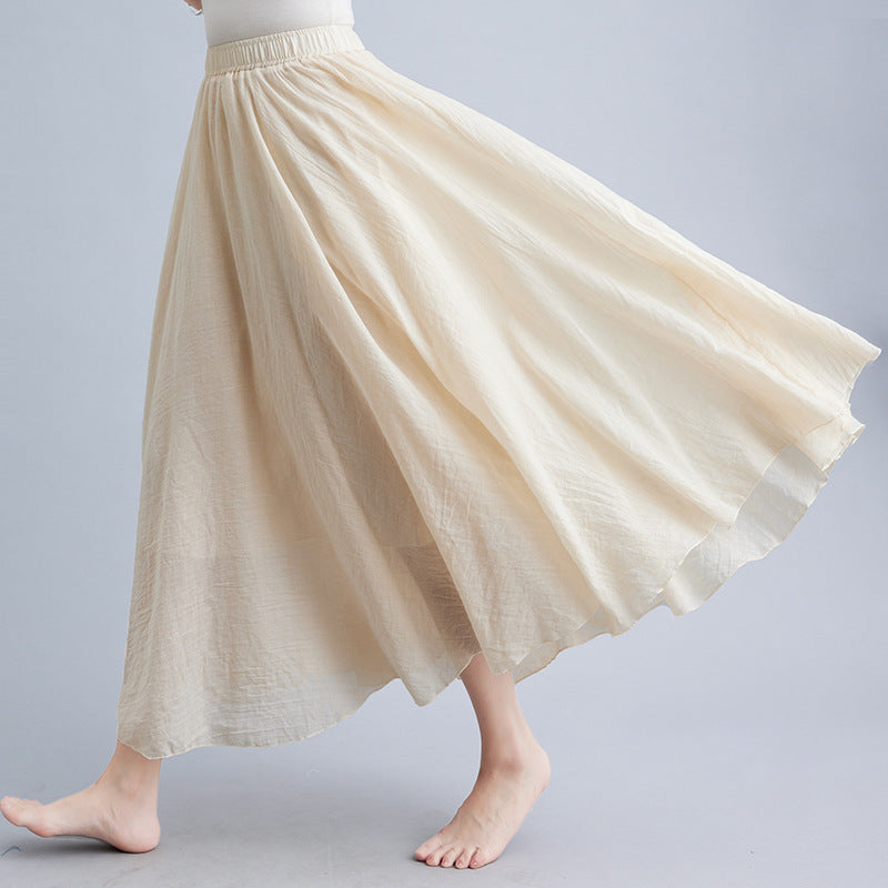 Linen Big Hem Skirt...