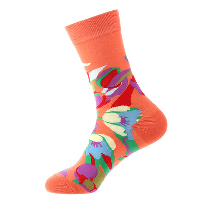 Flower Child Mid-Calf Cotton Socks...