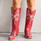 Vintage Boots Embroidered Western High Barrel