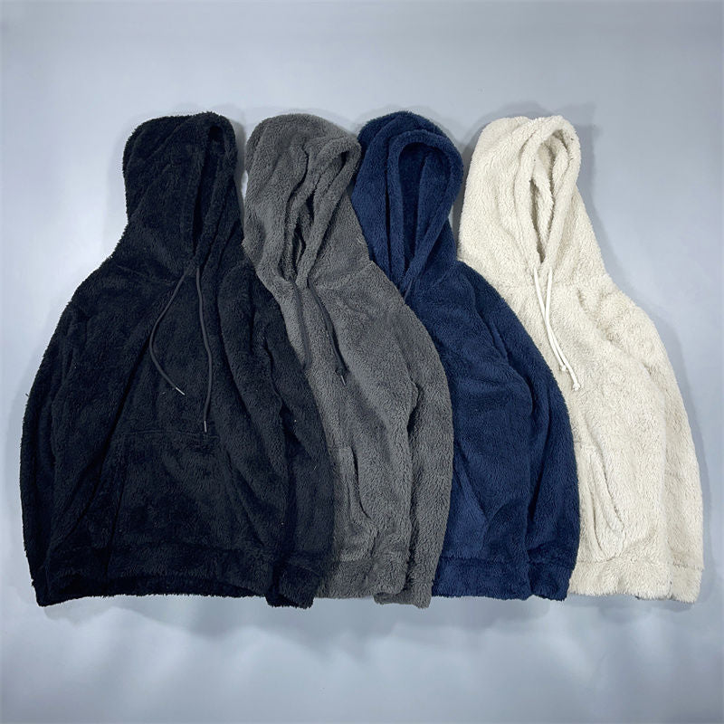 Plush Hooded Pullover Warm Men And Women...