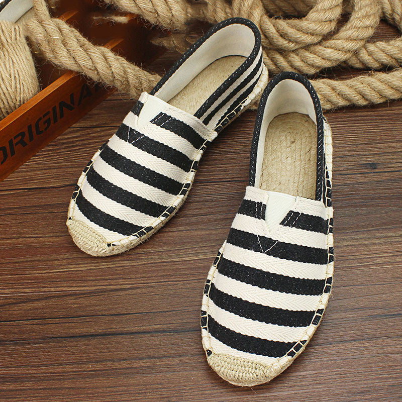 Men's handmade straw shoes cloth shoes