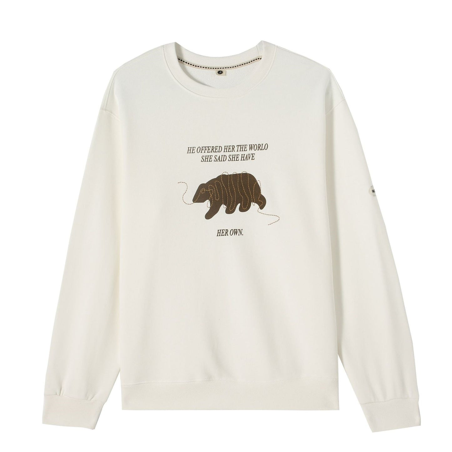 Printed Line Bear Cotton Men's Hoodie