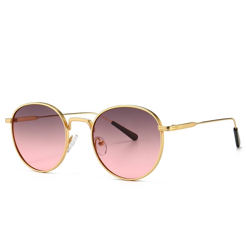 Metal round sunglasses modern retro Europe and America