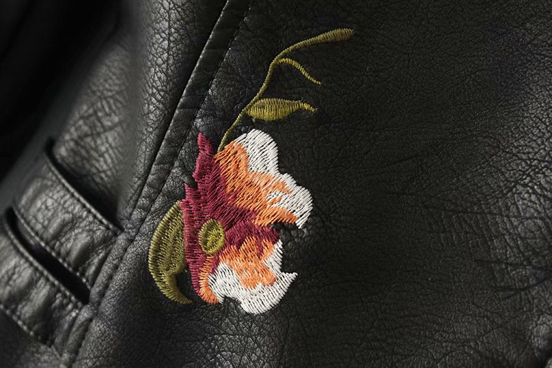 Embroidered Studded Leather Jacket...