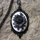 Victoria Black Rose With White Or White Rose With Black Necklace