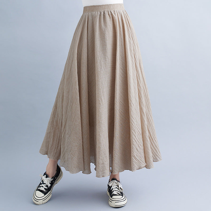 Linen Big Hem Skirt...