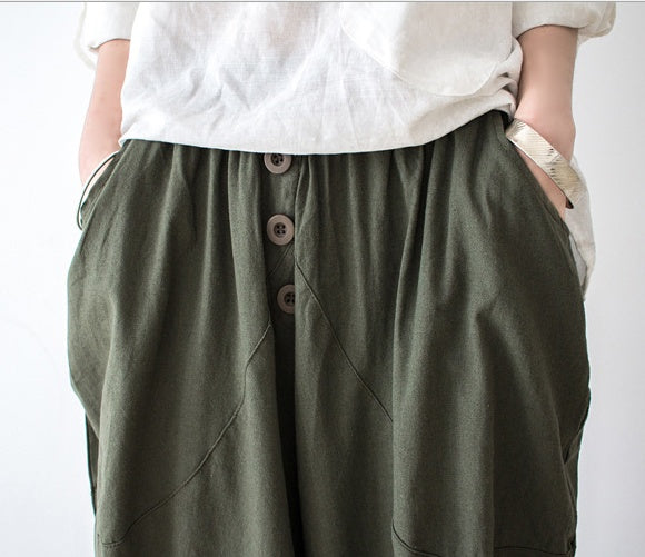 Linen Pants, Women Harem Pants