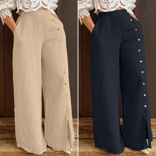 Slit Wide Leg Pants...