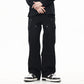 Multi-pocket Zipper Slit Straight-leg Cargo Denim Trousers...