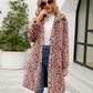 Leopard Print Lapel Coat...