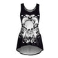 Women's Halloween Vest-style Skull Digital Printed Dress