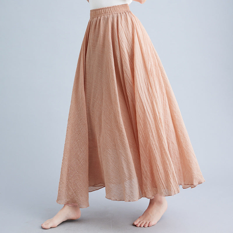 Linen Big Hem Skirt...