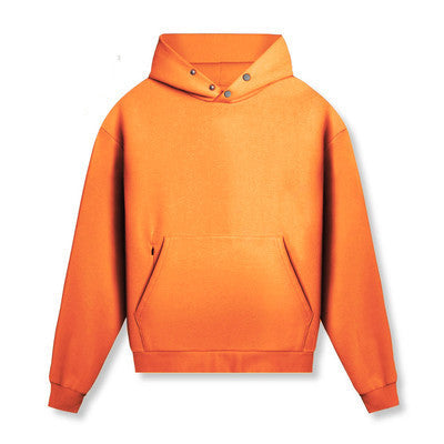 Men's Sports Loose Solid Color Plus Fleece Hooded Sweater,,,